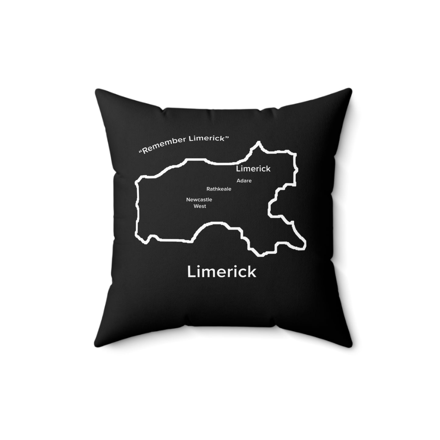 Limerick Spun Polyester Square Pillow Black Edition 4 Sizes
