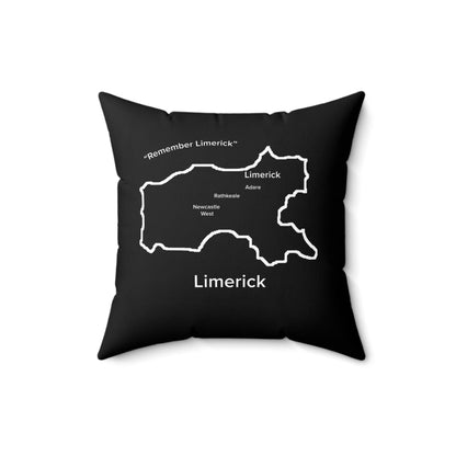 Limerick Spun Polyester Square Pillow Black Edition 4 Sizes