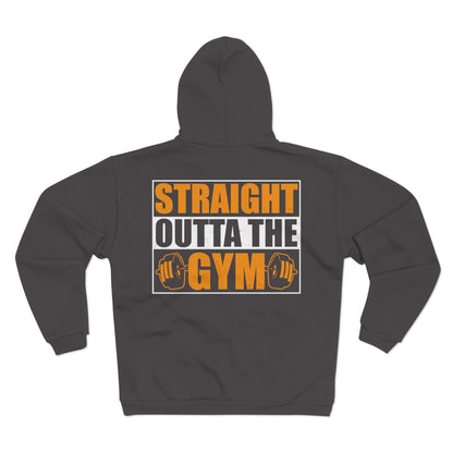 Unisex Hooded Zip Sweatshirt - Straight Outta the Gym