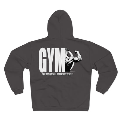 Gym Motivational Unisex Zip Sweatshirt - The Result Will Represent Itself