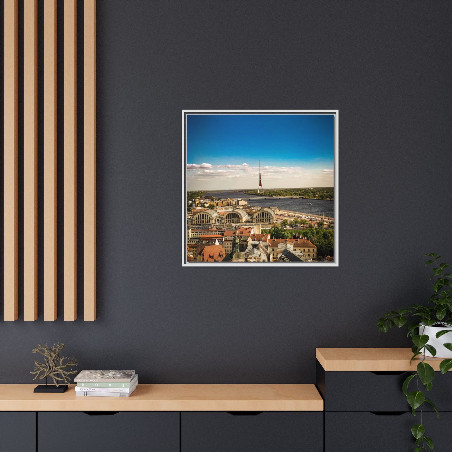 Riga TV Tower Matte Canvas, Framed (Multi-color)
