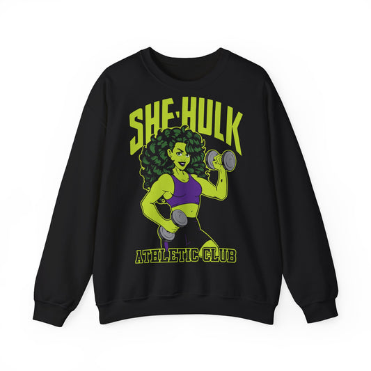 She-Hulk Athletic Club Unisex Heavy Blend™ Crewneck Sweatshirt - Empowering Fitness Sweatshirt for Superhero Fans Black