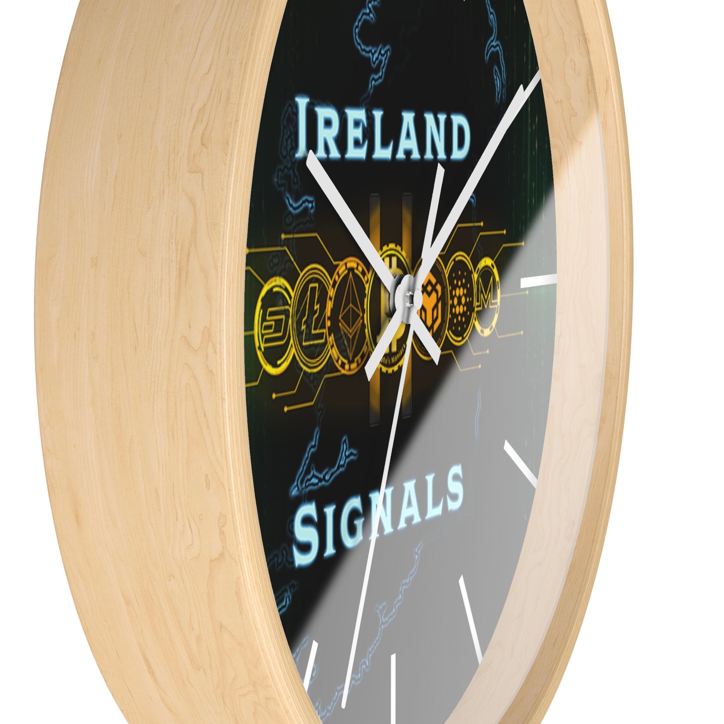 Ireland Signals Wall Clock — Celtic Tech Map Decorative Clock
