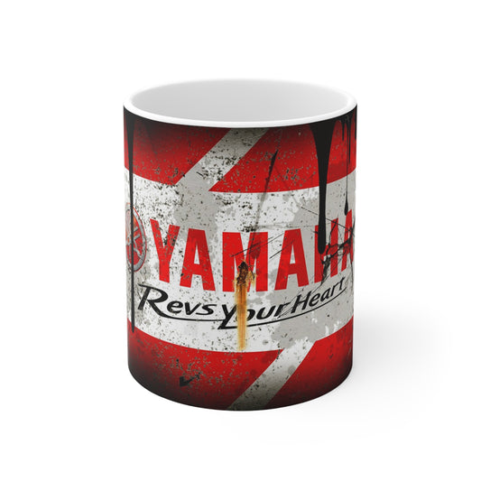 Yamaha Racing Ceramic Coffee Mug - 11oz & 15oz - Rev Your Heart Design
