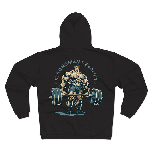 Strongman Deadlift Unisex Hooded Zip Sweatshirt for Fitness Enthusiasts