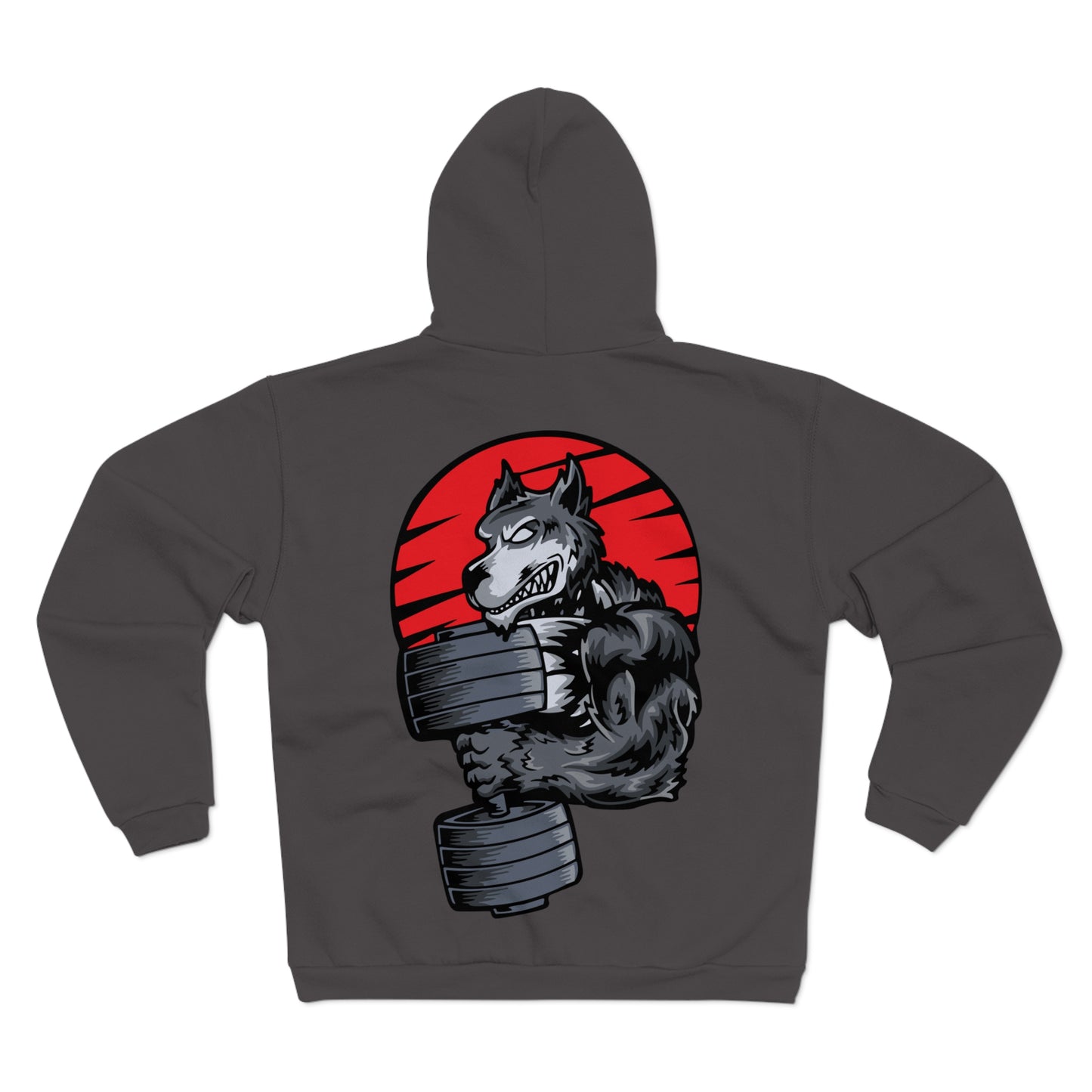 Gym Wolf Unisex Hooded Zip Sweatshirt - Bold Fitness Graphic Hoodie