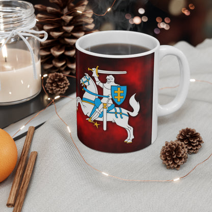 Knight Vytis -Themed Ceramic Coffee Cups - 11oz & 15oz - Perfect for Medieval Fans & Gift Giving