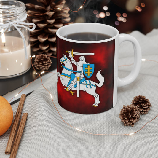 Knight Vytis -Themed Ceramic Coffee Cups - 11oz & 15oz - Perfect for Medieval Fans & Gift Giving