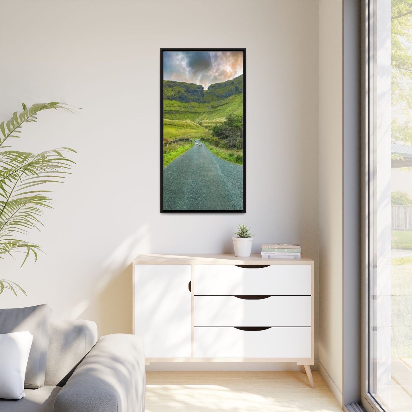 Gleniff Horseshoe Matte Canvas, Framed (Multi-color)