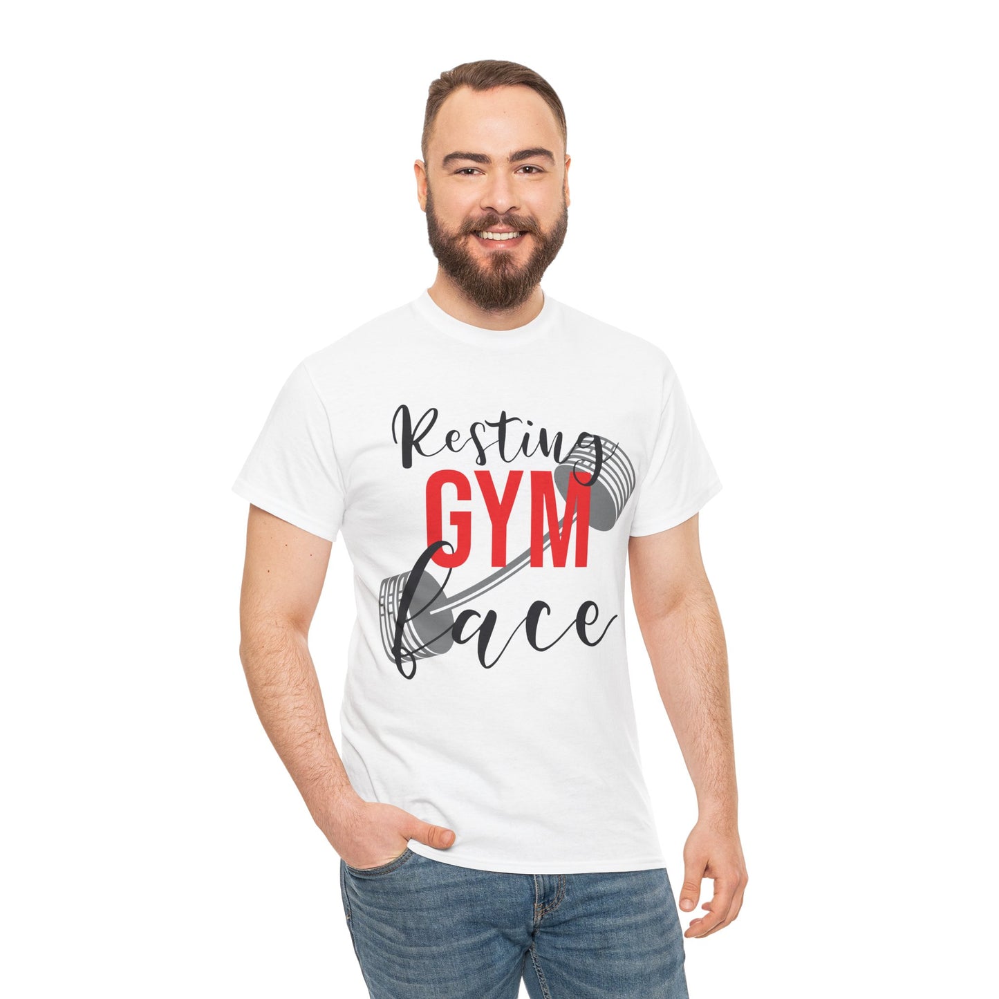 Resting Gym Face Unisex Heavy Cotton Tee - Lift with Humor