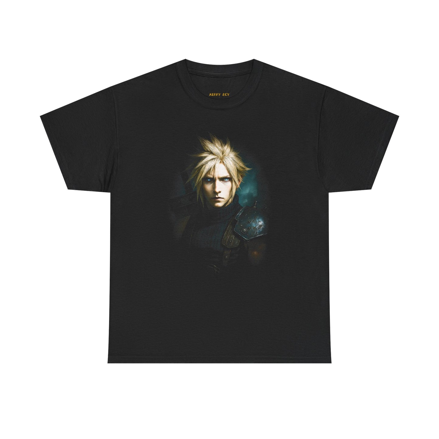 Gamer Fantasy Portrait Tee — Heroic Blonde Warrior Graphic T-Shirt