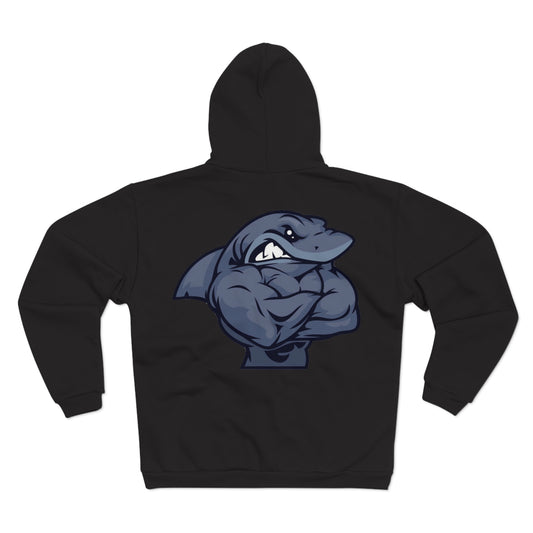 Muscle Shark Unisex Hooded Zip Sweatshirt - Perfect for Shark Lovers