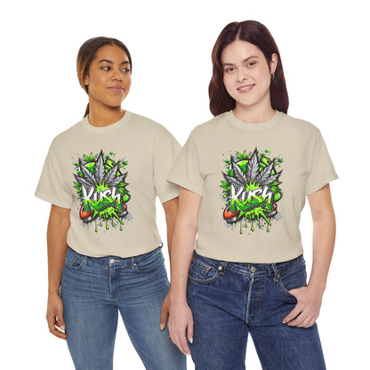 Kush Graffiti T-Shirt — Green Cannabis Leaf Street Art Tee