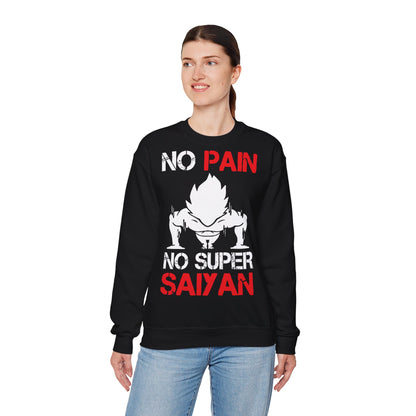 No Pain No Super Saiyan Crewneck Sweatshirt for Anime Fans