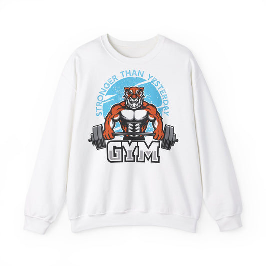 Stronger Than Yesterday Gym Sweatshirt - Unisex Heavy Blend™ Crewneck