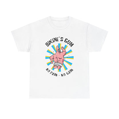 Bikini Bottom Gym Patrick Back White Unisex Heavy Cotton Tee