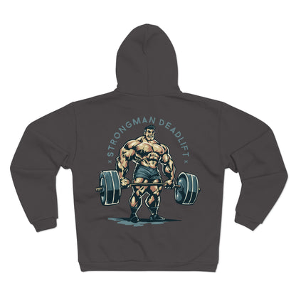 Strongman Deadlift Unisex Hooded Zip Sweatshirt for Fitness Enthusiasts