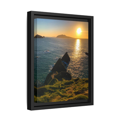 Dunquin Pier Sunset 2 Matte Canvas, Framed (Multi-color)