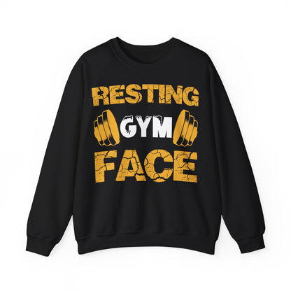 Resting Gym Face Sweatshirt - Unisex Heavy Blend™ Crewneck for Fitness Enthusiasts