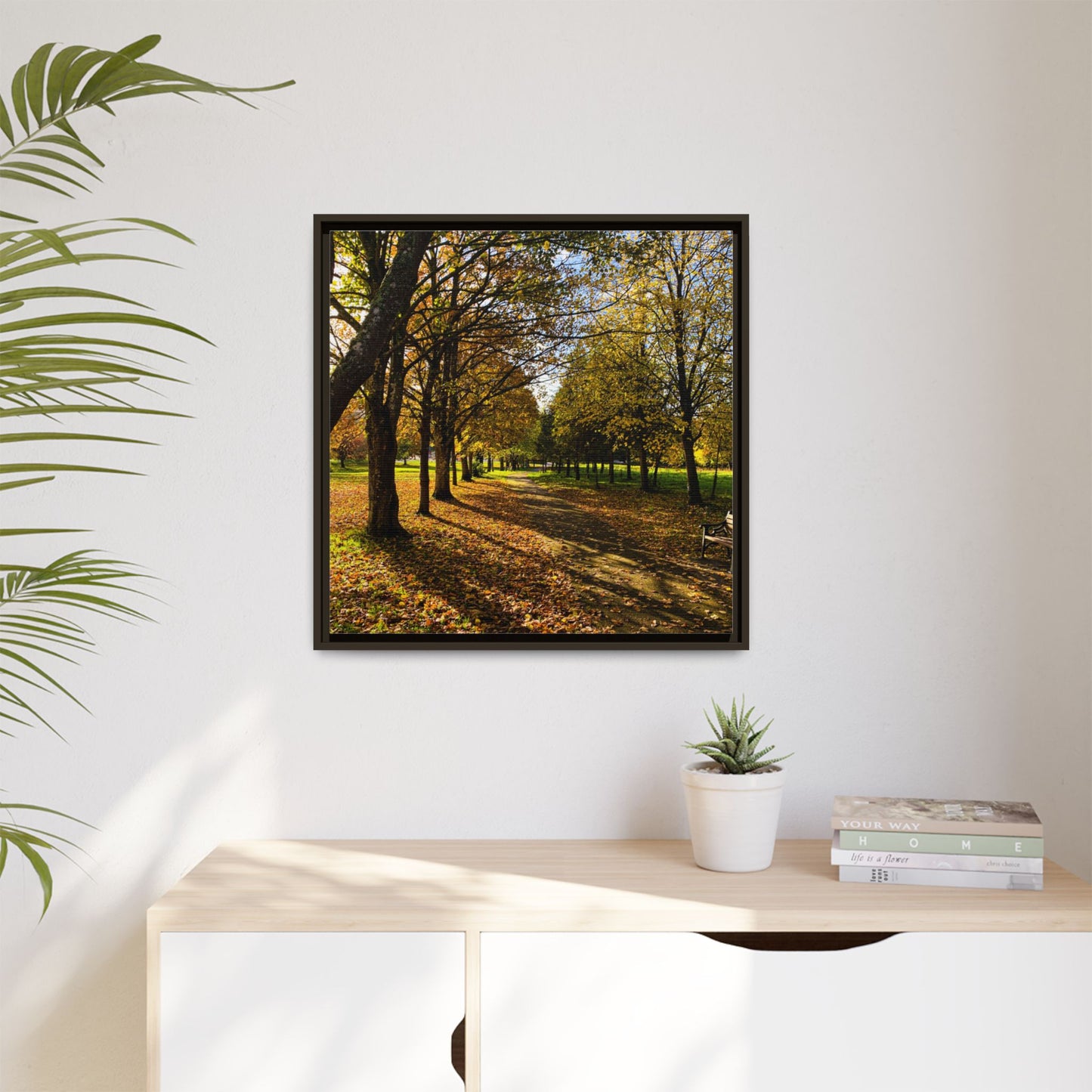 Listowel town Park Autumn Matte Canvas, Framed (Multi-color)