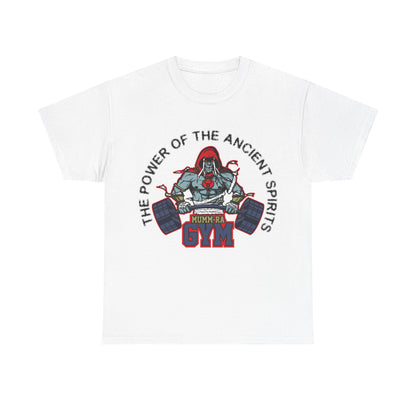 Mummy Gym Power Unisex Heavy Cotton Tee - Workout Shirt for Fitness Enthusiasts White