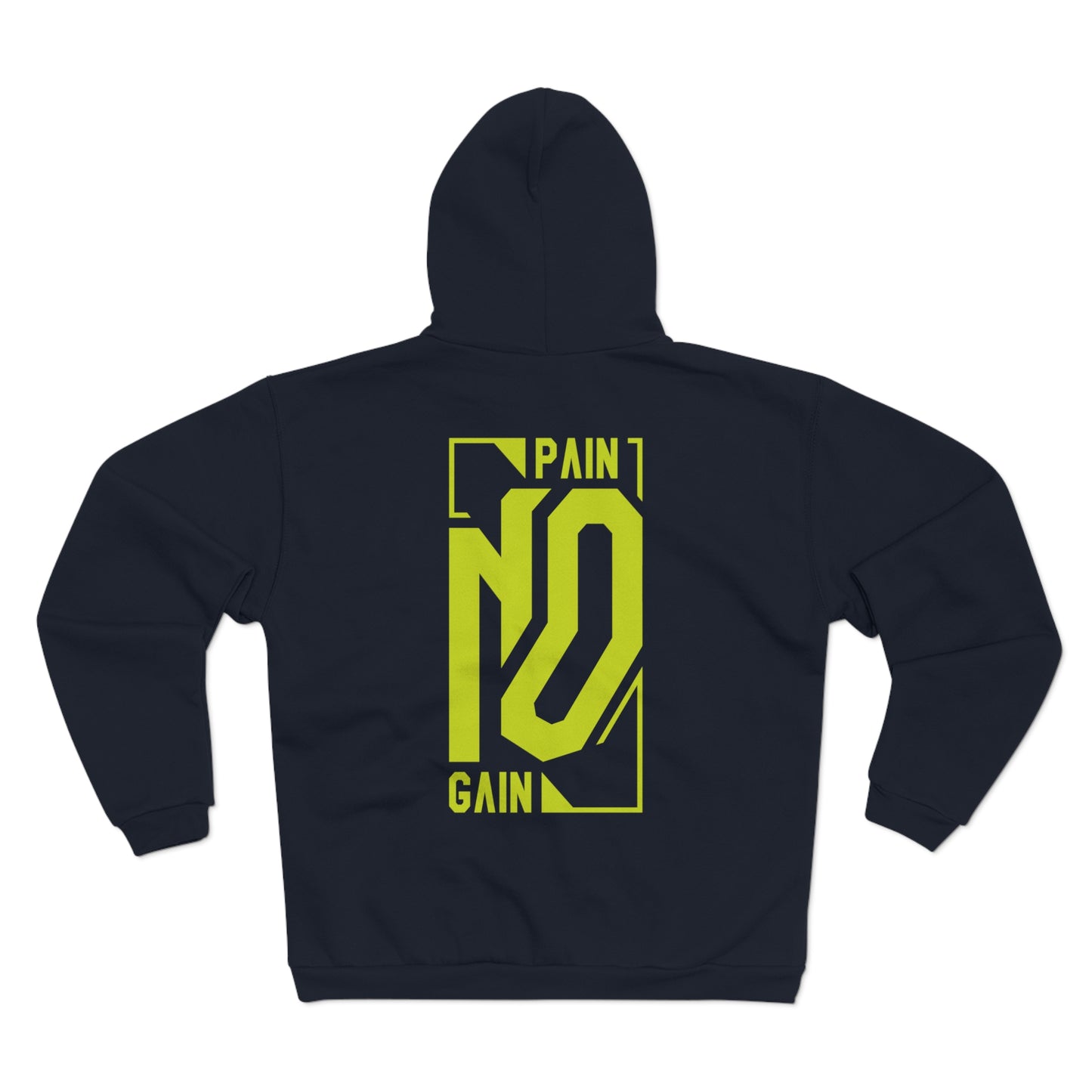 Unisex Hooded Zip Sweatshirt - "No Pain No Gain" Fitness Hoodie
