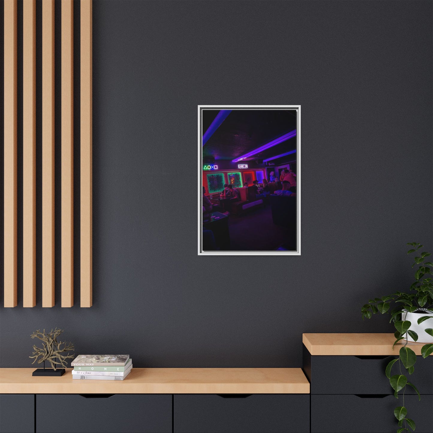 Mermaids Night Club Matte Canvas, Framed (Multi-color)