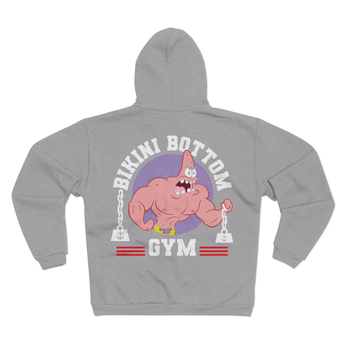 Bikini Bottom Gym Unisex Zip Sweatshirt - Fun Fitness Hoodie for Fans