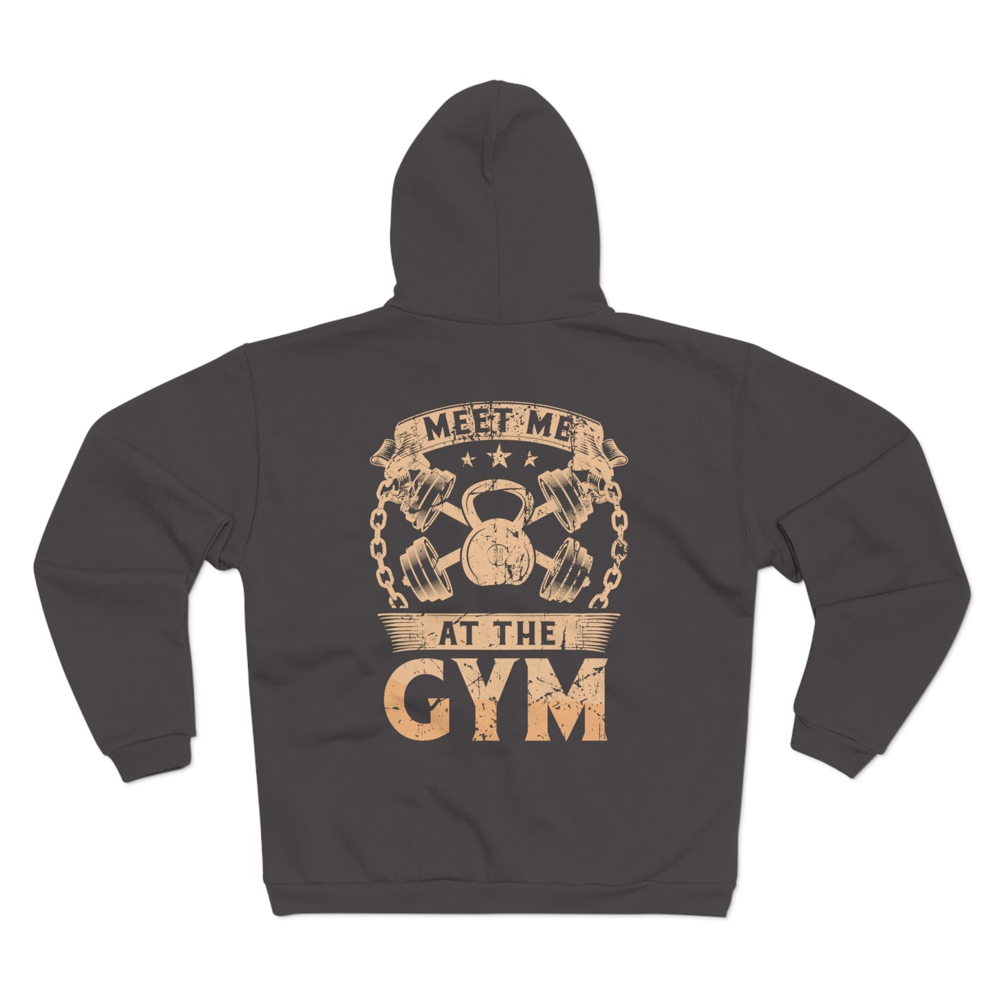 Unisex Gym Hoodie - "Meet Me at the Gym" Zip Sweatshirt for Fitness Enthusiasts