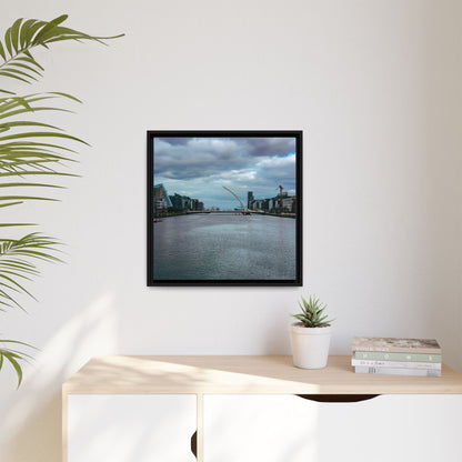 Samuel Beckett Bridge Matte Canvas, Framed (Multi-color)