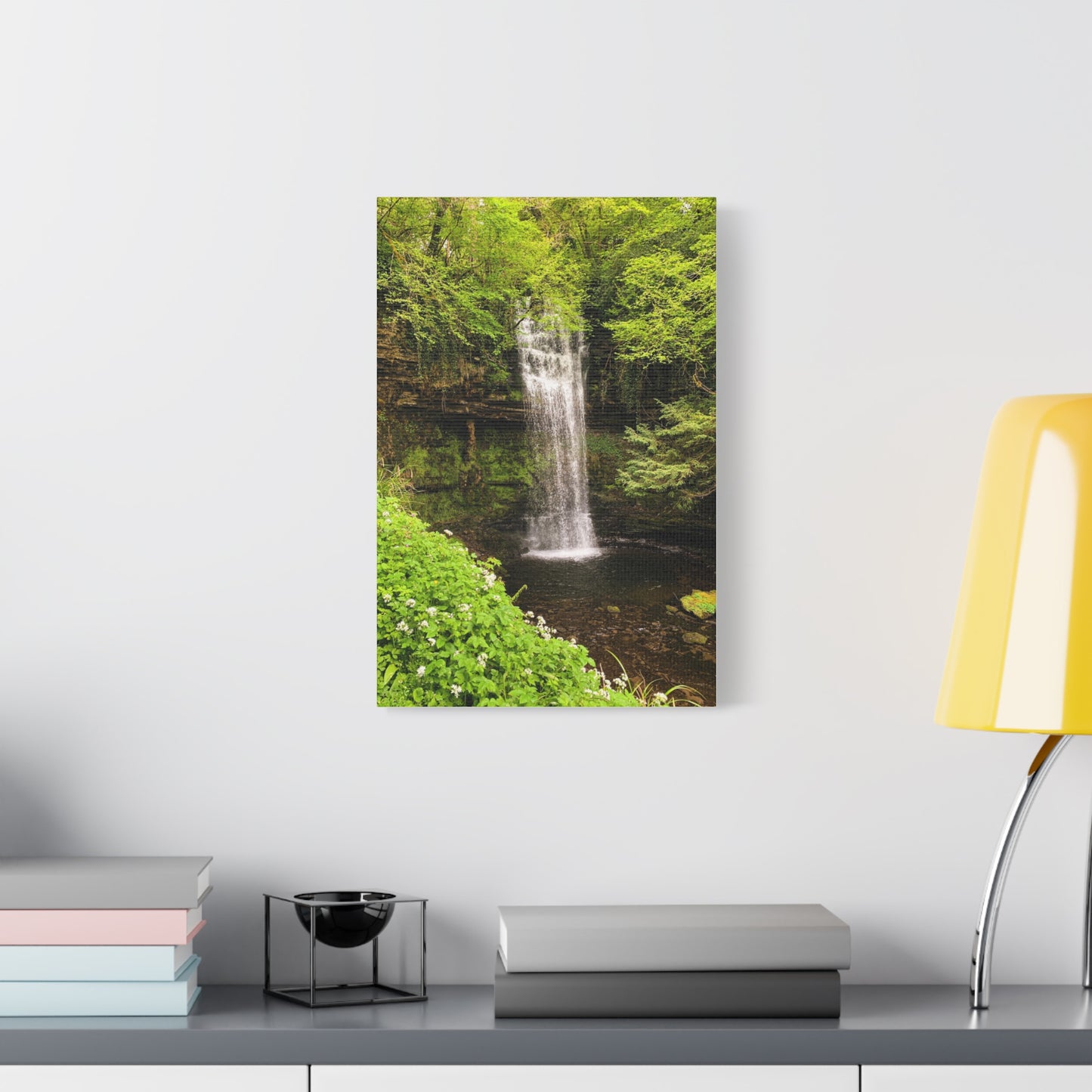 Glacer Waterfall Matte Canvas, Stretched, 1.25"