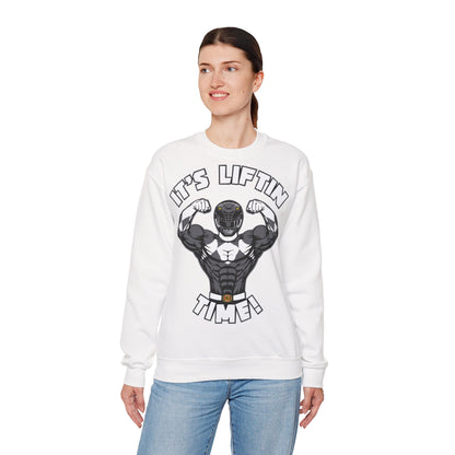 It's Liftin' Time! Unisex Heavy Blend Crewneck Sweatshirt White