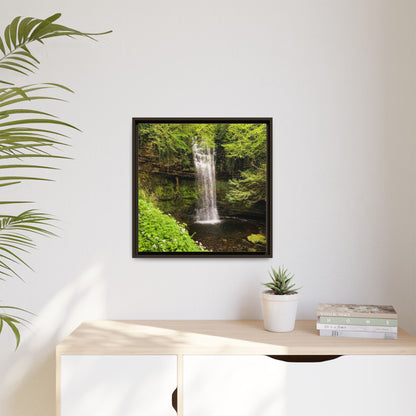 Glacer Waterfall Matte Canvas, Framed (Multi-color)