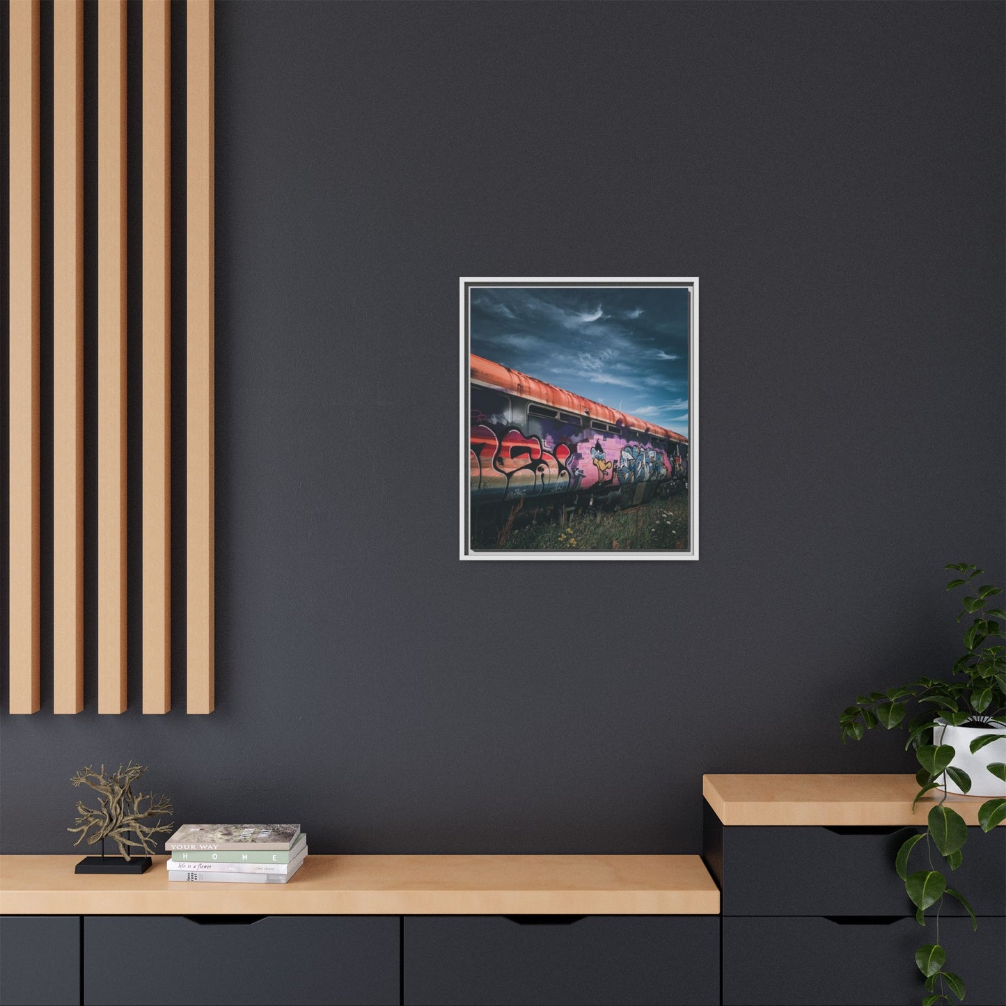 Night Train Matte Canvas, Framed (Multi-color)