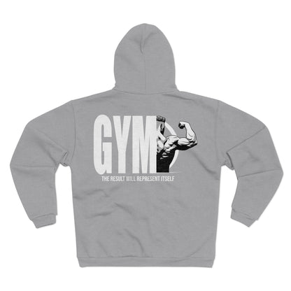 Gym Motivational Unisex Zip Sweatshirt - The Result Will Represent Itself