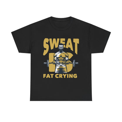 Sweat Is Fat Crying Unisex Heavy Cotton Tee