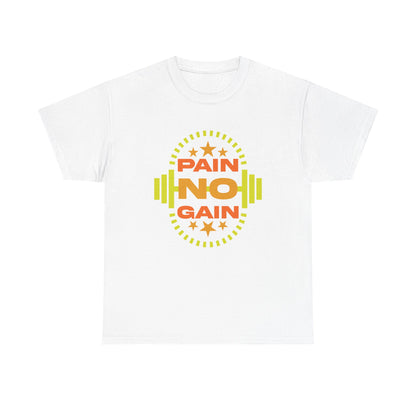 Pain No Gain Unisex Heavy Cotton Tee - Motivational Fitness Shirt