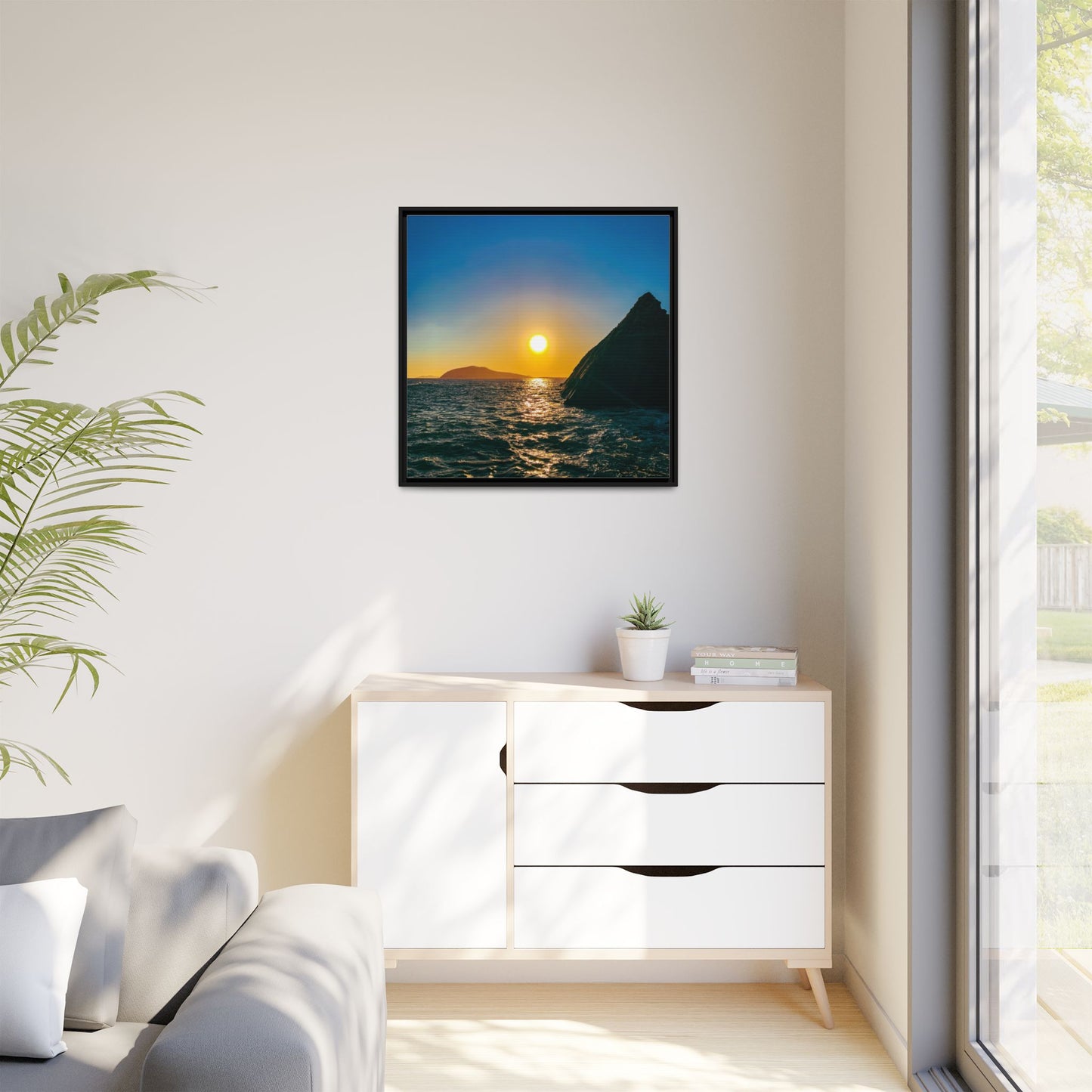 Dunquin Pier Sunset Matte Canvas, Framed (Multi-color)