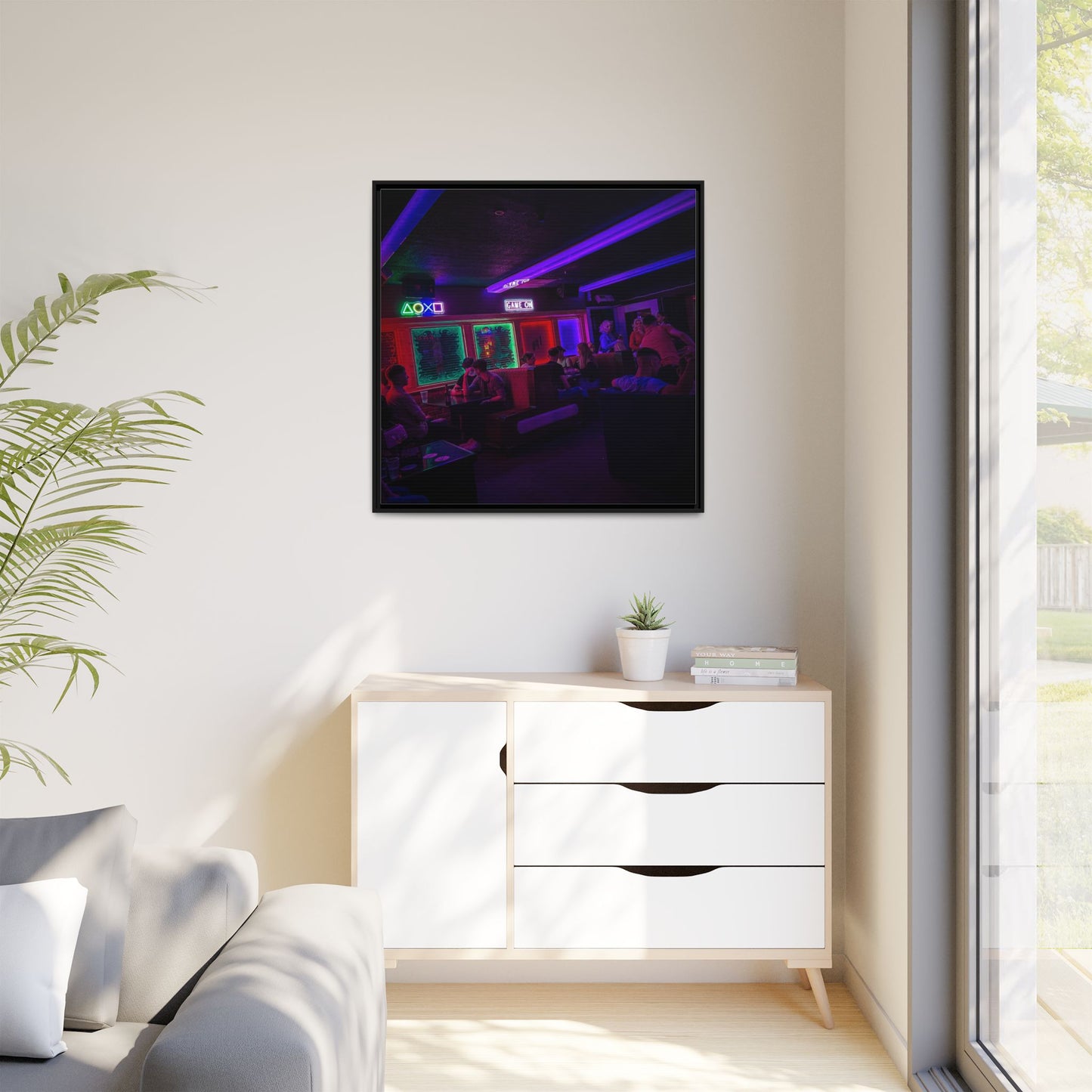 Mermaids Night Club Matte Canvas, Framed (Multi-color)