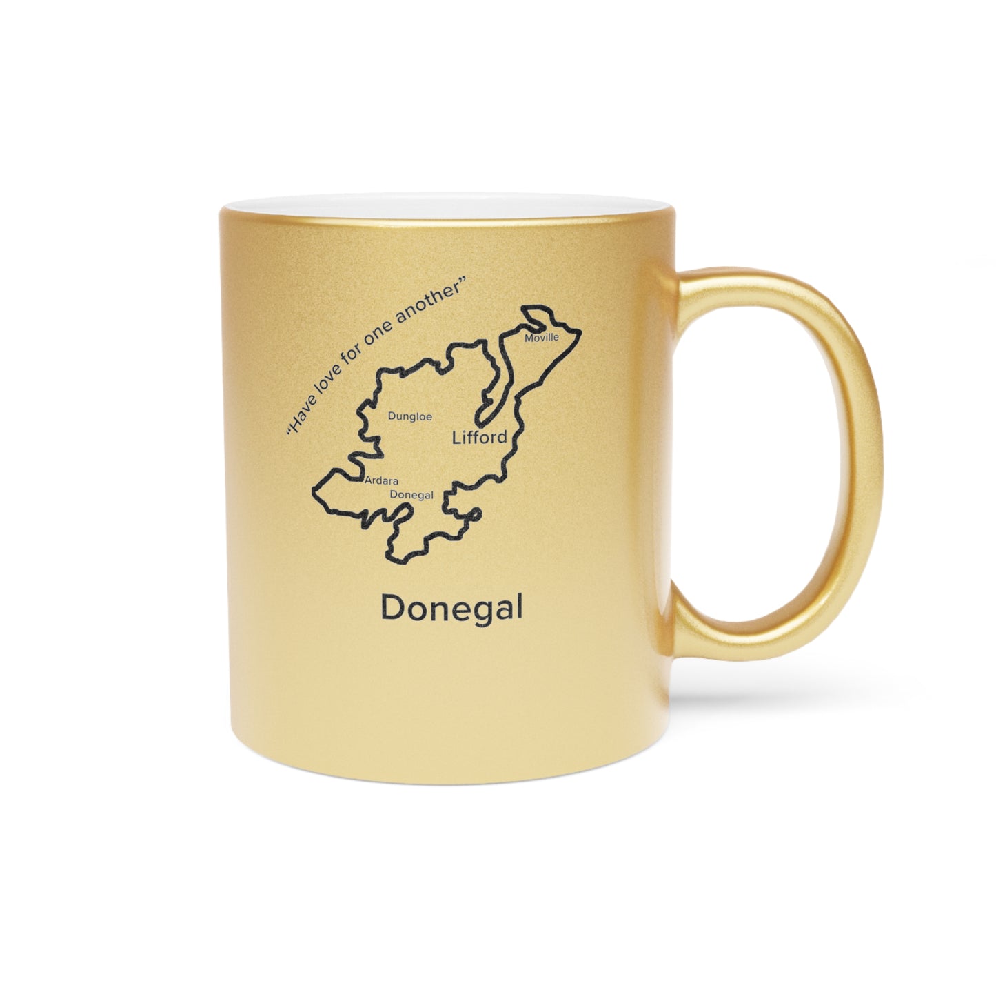 Donegal County Metallic Colour Mug - Silver/Gold - Perfect Gift for Coffee Lovers