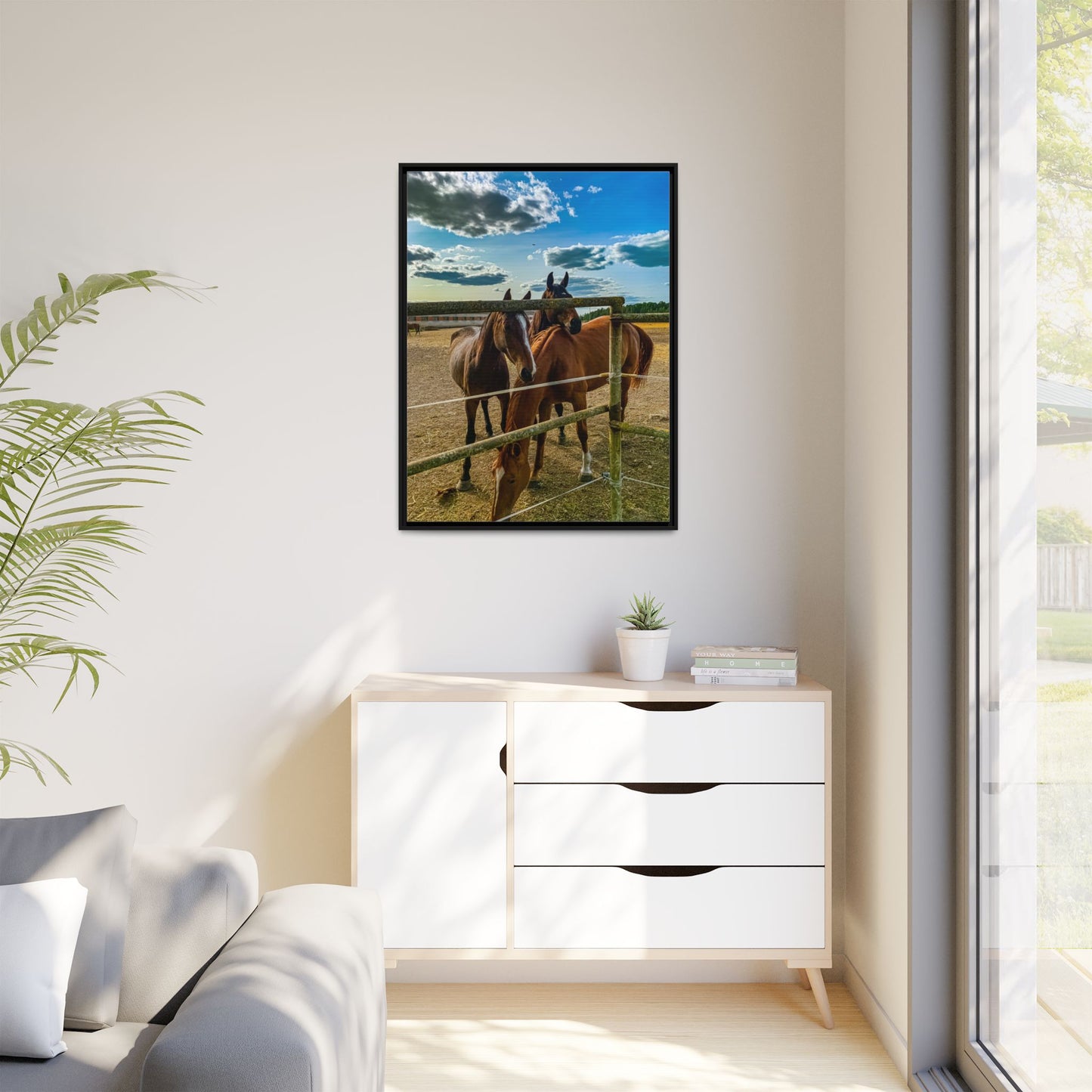 Horses Matte Canvas, Framed (Multi-color)