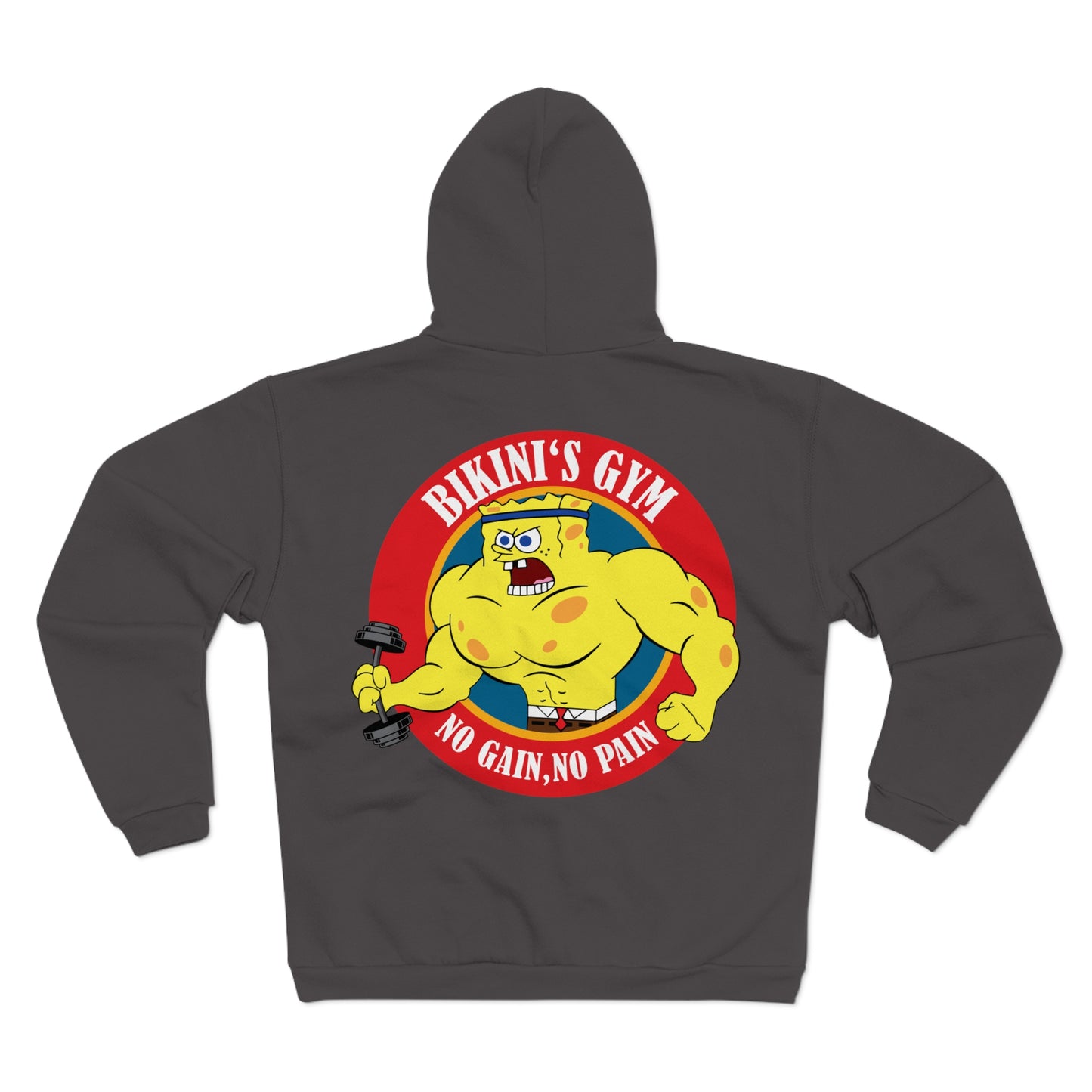 Bikini's Gym No Gain No Pain Unisex Hooded Zip Sweatshirt | Fitness Apparel