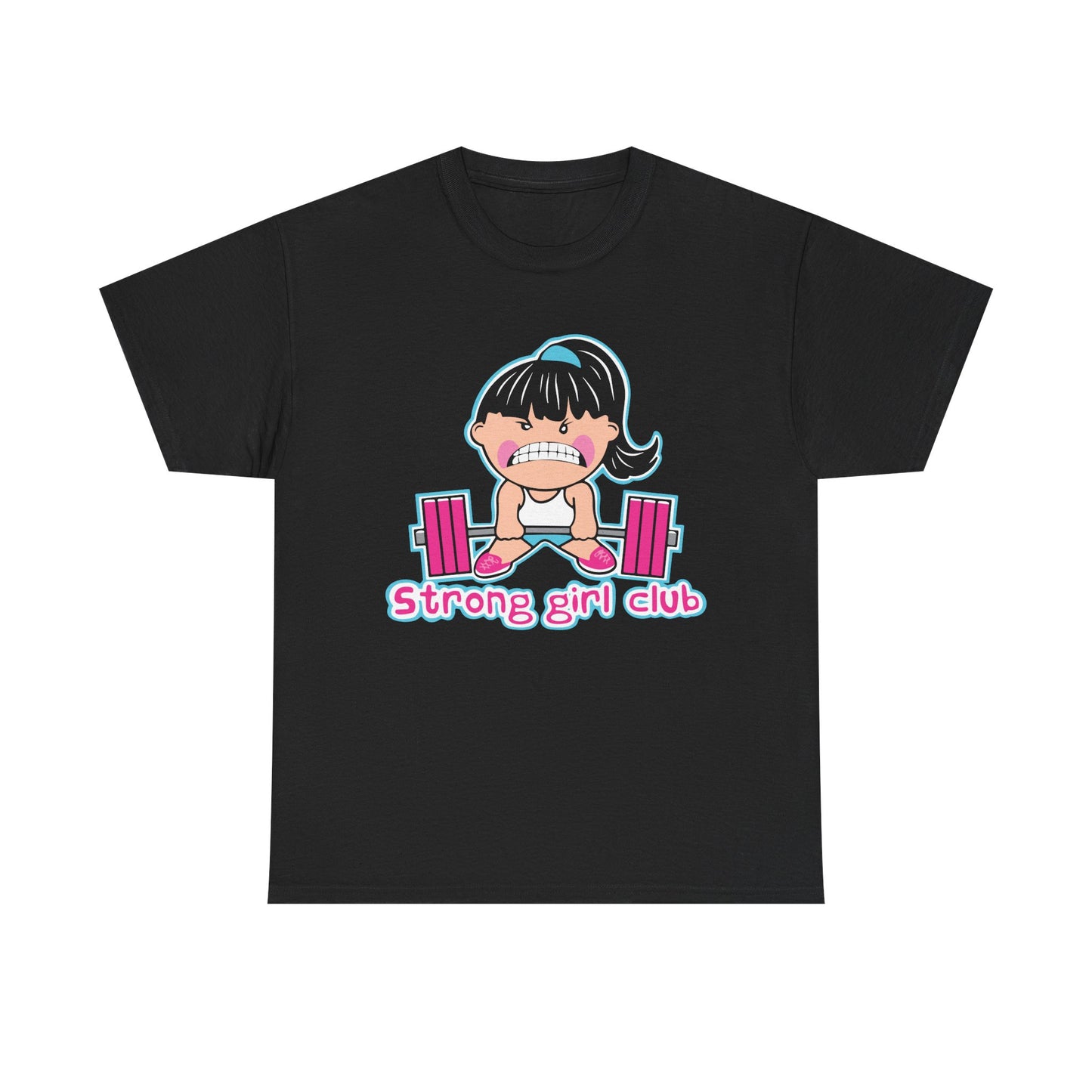 Strong Girl Club Unisex Heavy Cotton Tee - Empowering Workout Shirt Black