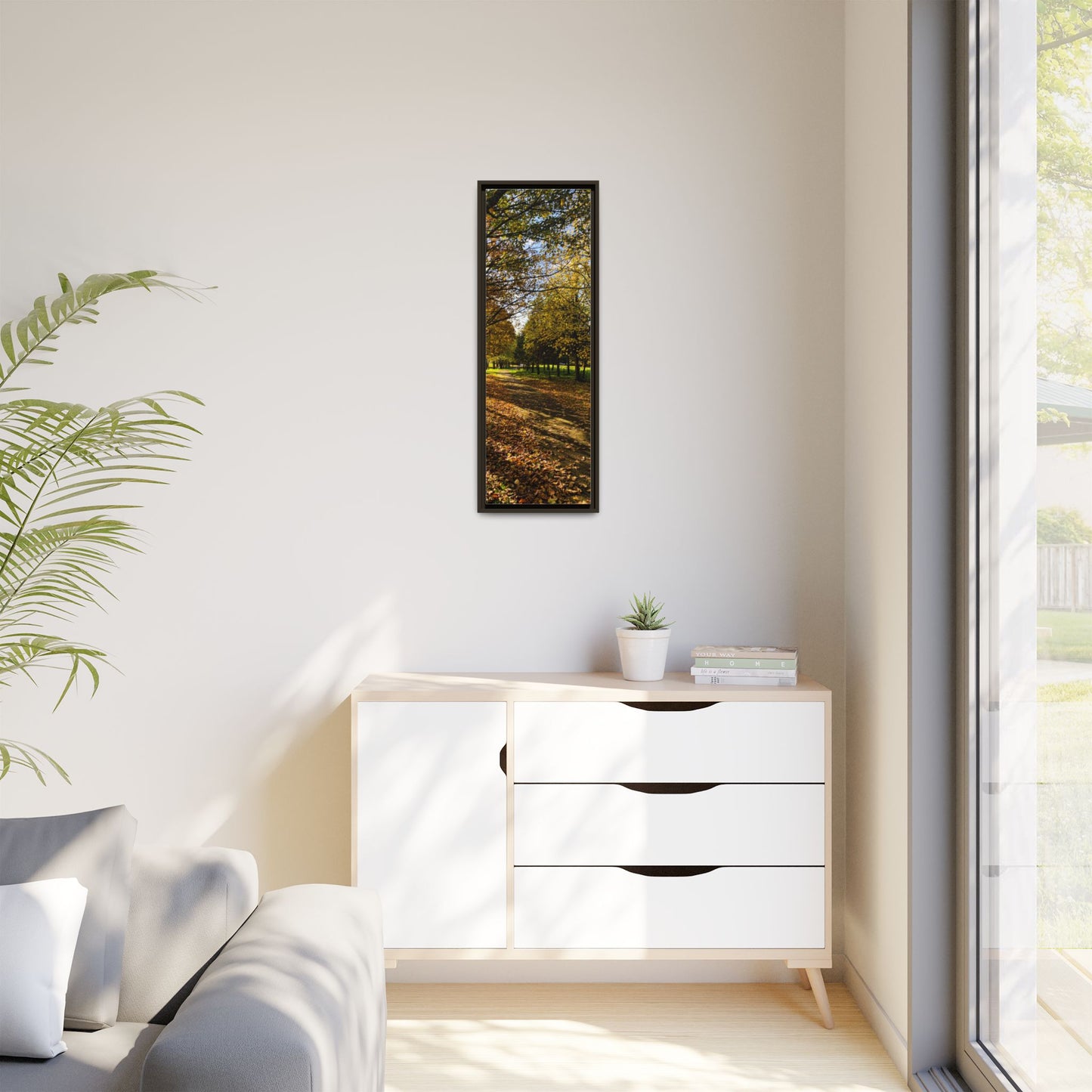 Listowel town Park Autumn Matte Canvas, Framed (Multi-color)