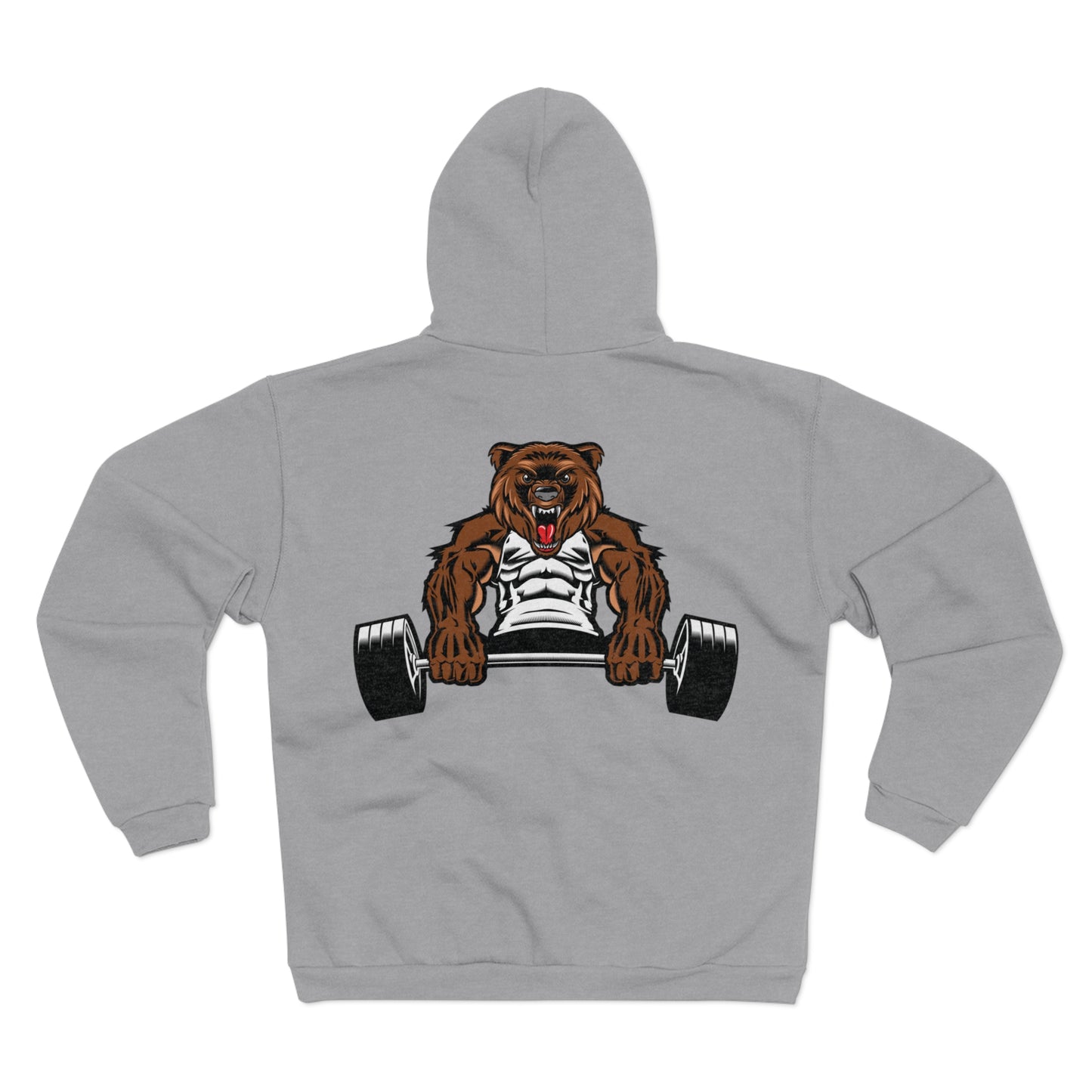 Motivational Bear Weightlifting Unisex Hooded Zip Sweatshirt