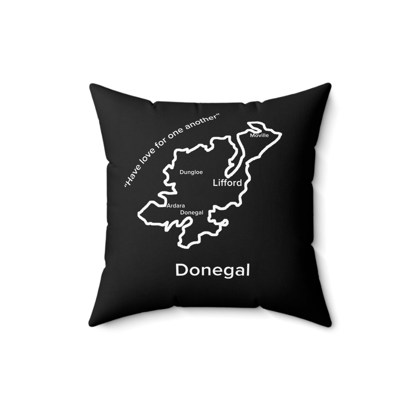 Donegal Spun Polyester Square Pillow Black Edition 4 Sizes