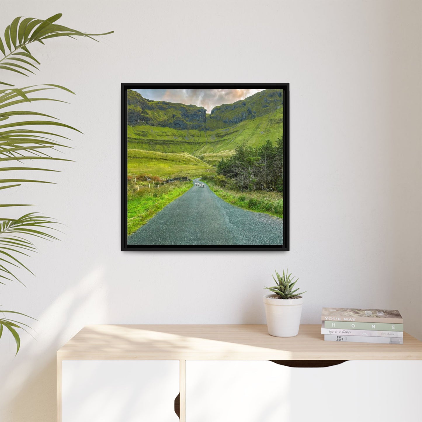Gleniff Horseshoe Matte Canvas, Framed (Multi-color)