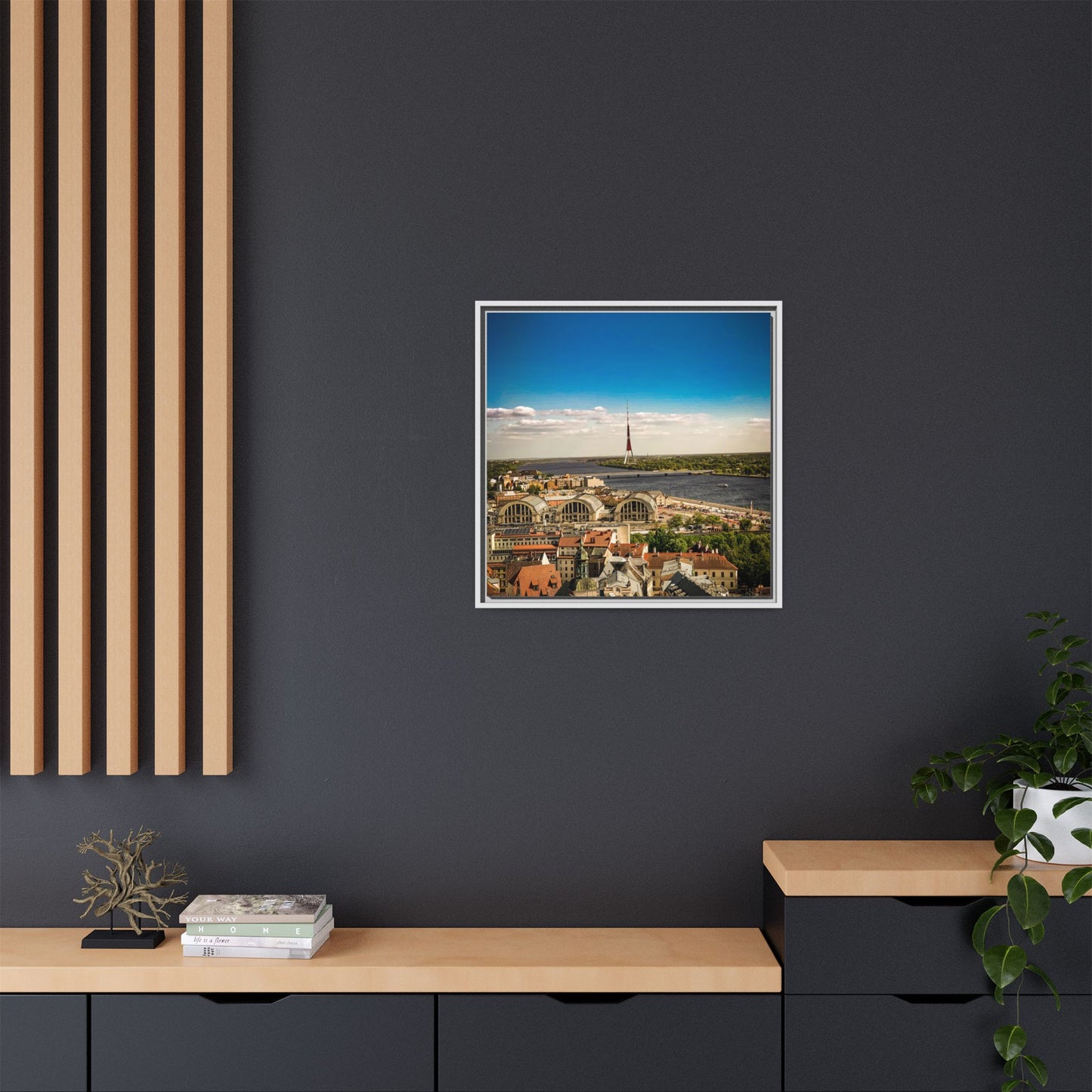 Riga TV Tower Matte Canvas, Framed (Multi-color)
