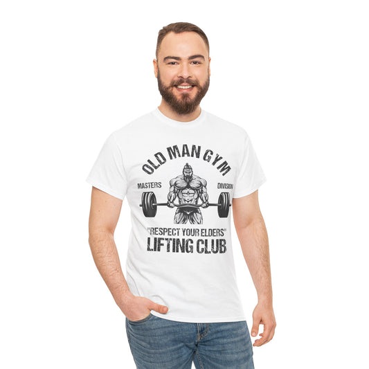 Old Man Gym Unisex Heavy Cotton Tee - Respect Your Elders Lifting Club T-Shirt