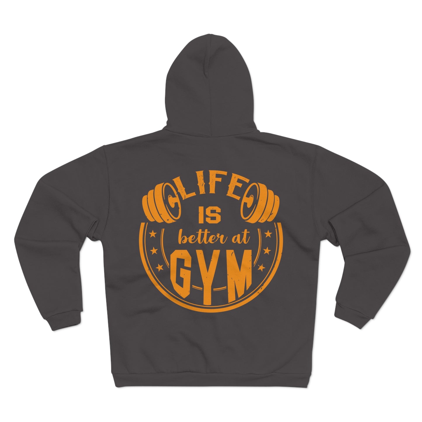 Life is Better at Gym Unisex Hooded Zip Sweatshirt - Motivational Fitness Apparel
